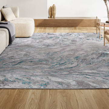 Swirl Marbled Abstract Area Rug